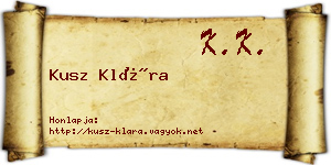 Kusz Klára névjegykártya